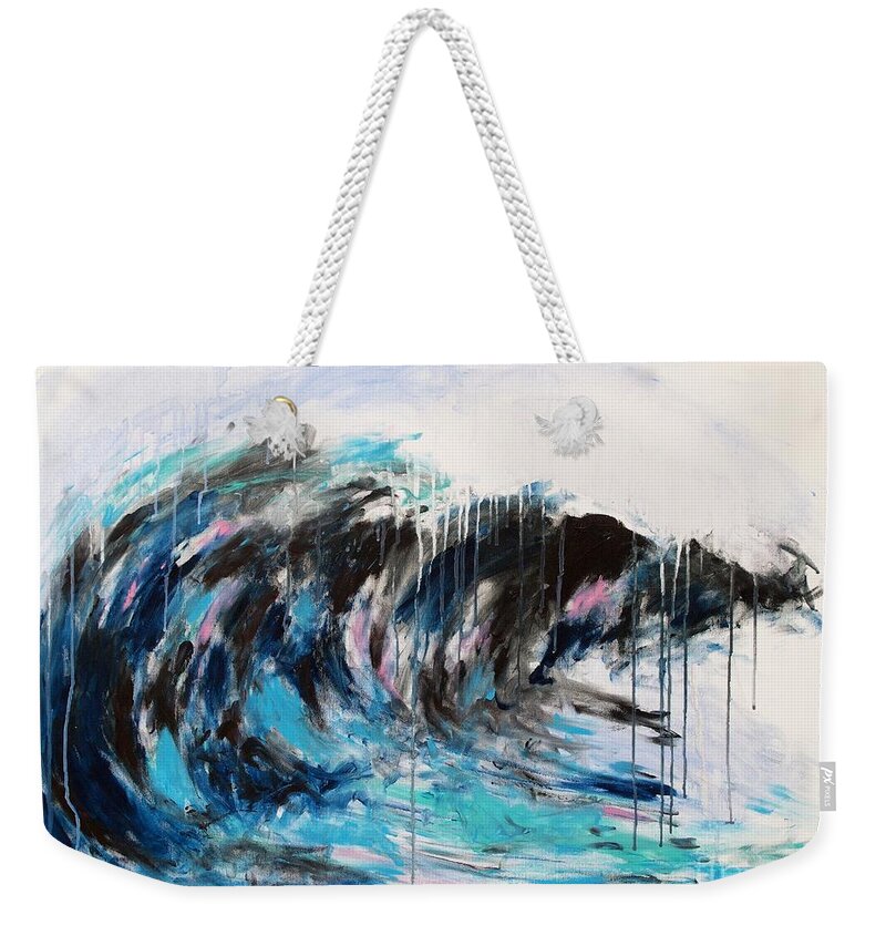 Abstract Weekender Tote Bag featuring the painting Wave number 3 by Lidija Ivanek - SiLa