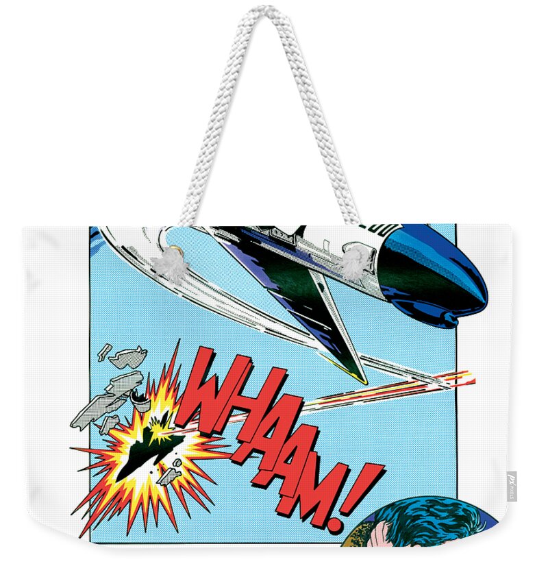 Aeroplane Weekender Tote Bag featuring the photograph WHAAM and Kiss by MGL Meiklejohn Graphics Licensing