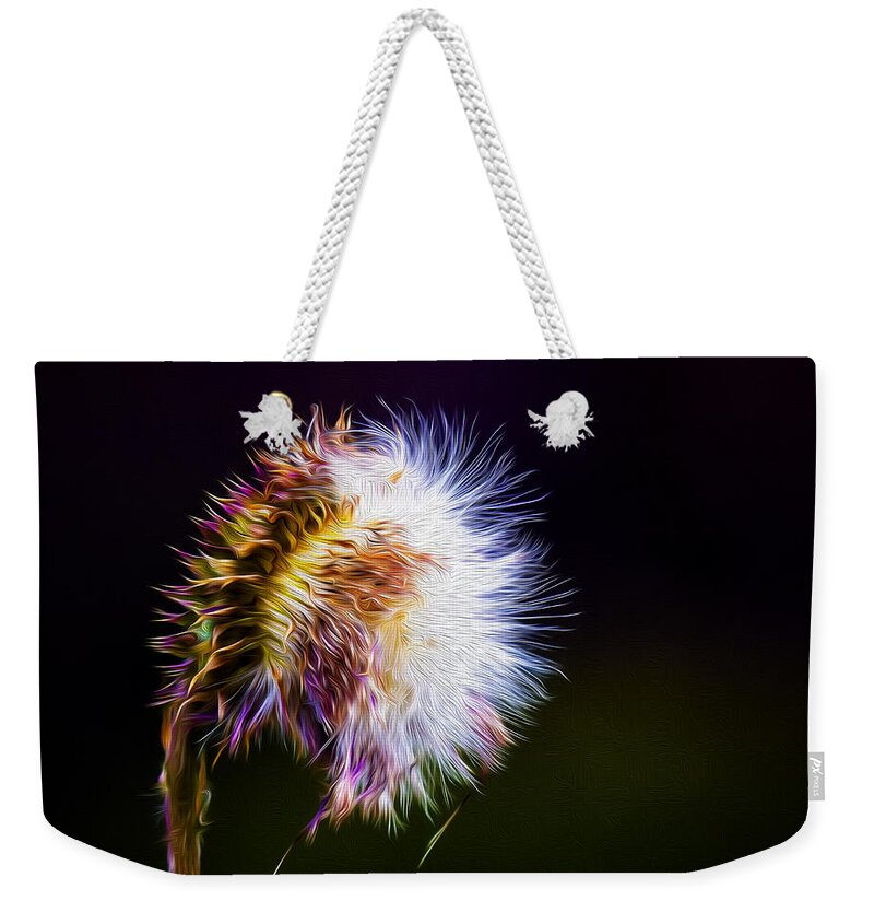 Weed Weekender Tote Bag featuring the photograph Wicked Weed on Black by Bill and Linda Tiepelman