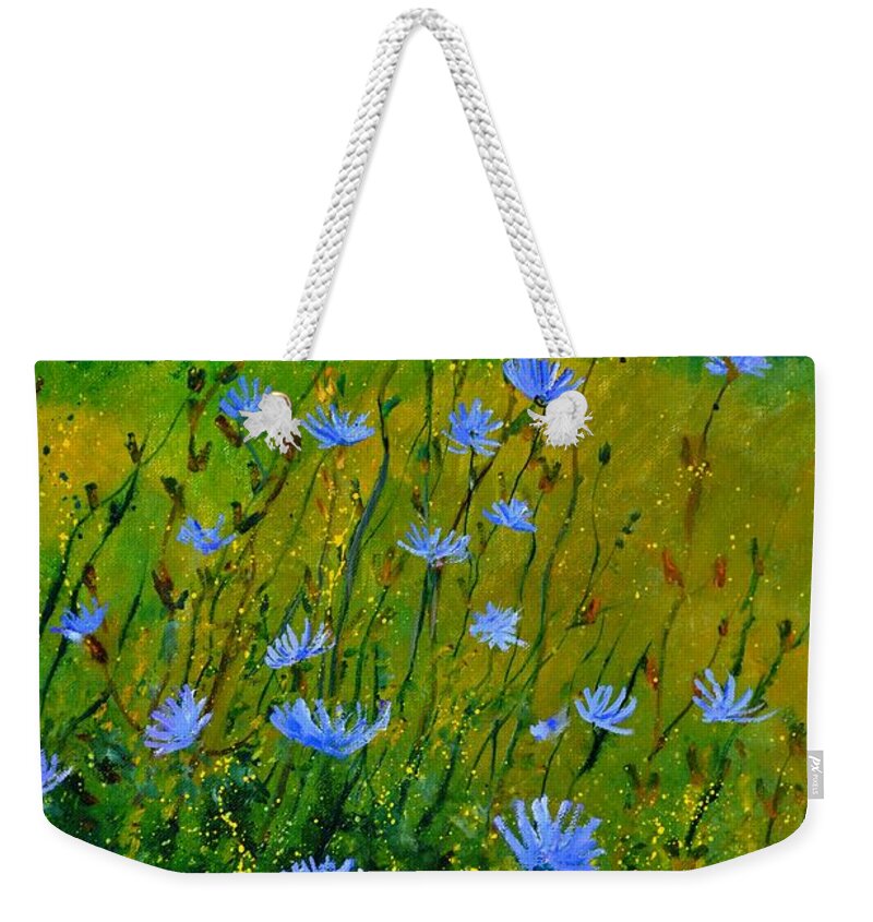 Floral Weekender Tote Bag featuring the painting Wild Flowers 911 by Pol Ledent
