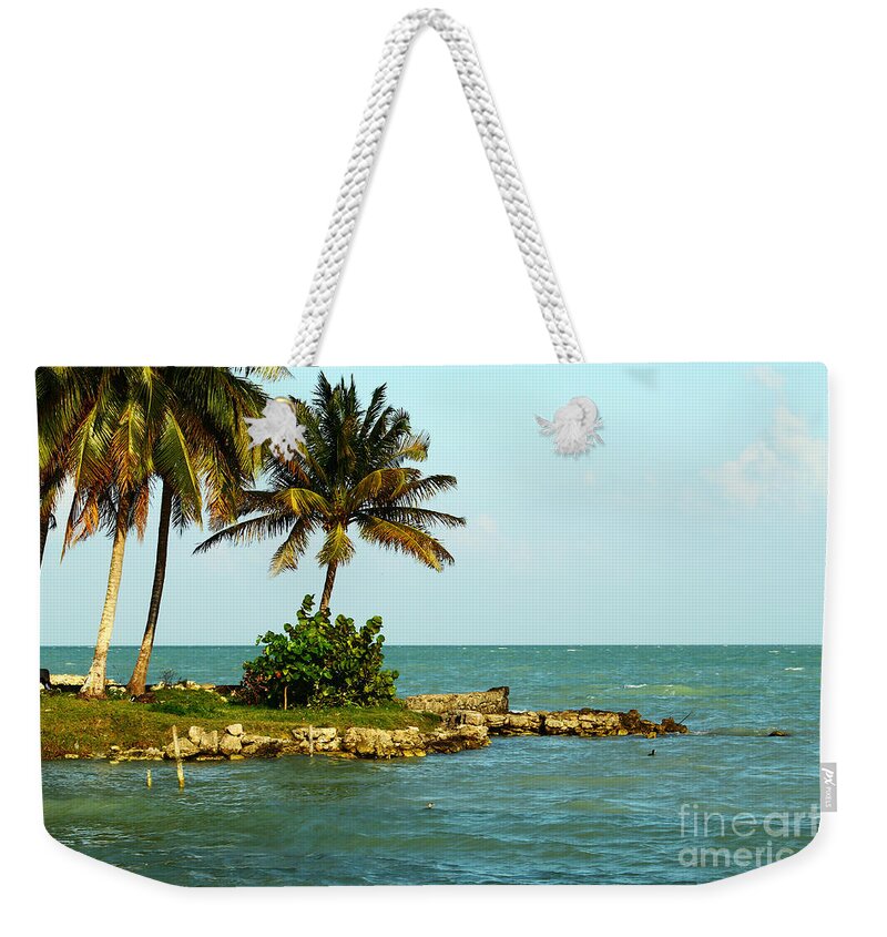 Caribbean Sea Weekender Tote Bag featuring the photograph Wish You Were Here by Kathy McClure