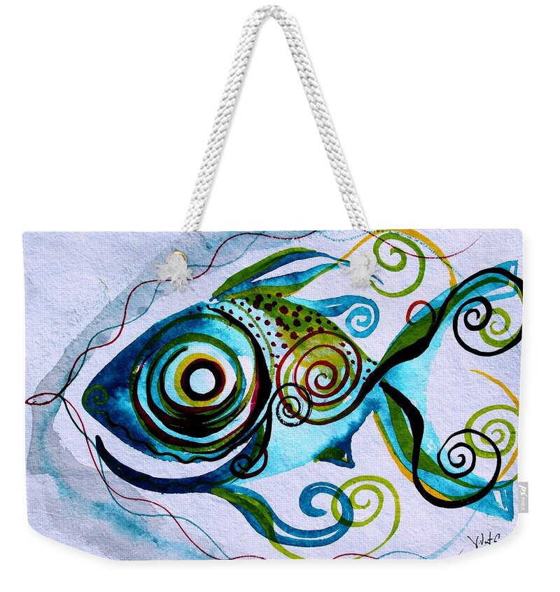 Paintings Weekender Tote Bag featuring the painting WTFish 006 by J Vincent Scarpace