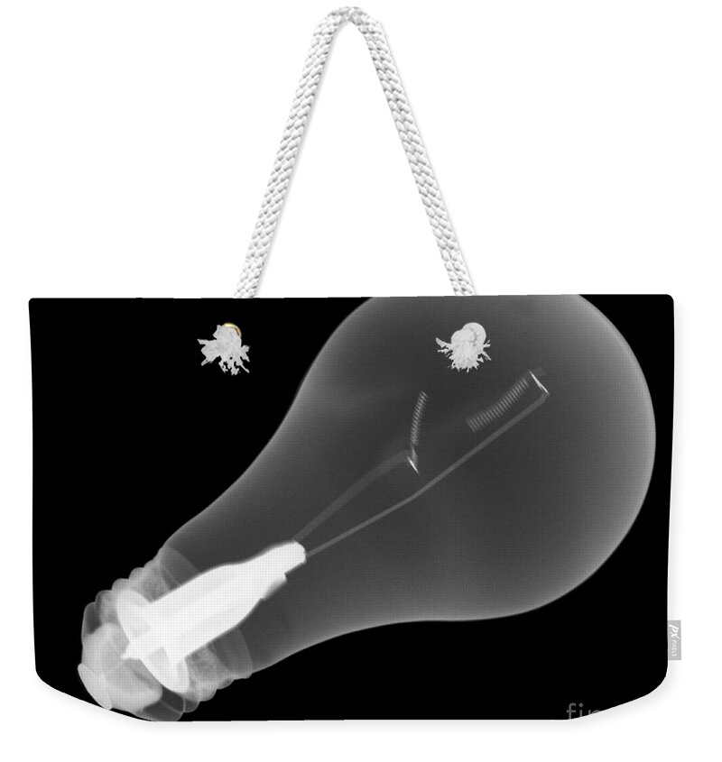 X-ray Weekender Tote Bag featuring the photograph X-ray Of A Light Bulb by Ted Kinsman