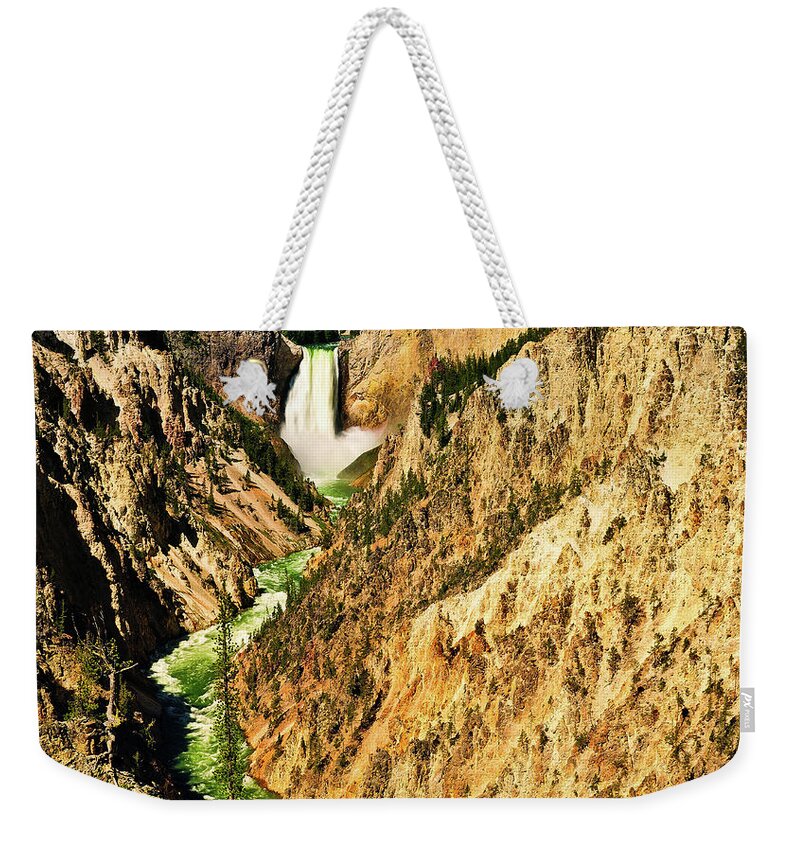 Yellowstone National Park Weekender Tote Bag featuring the photograph Yellowstone Grand Canyon by Greg Norrell