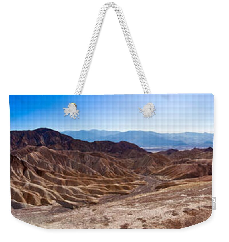 Death Weekender Tote Bag featuring the photograph Zabriskie Point Panorama by Niels Nielsen