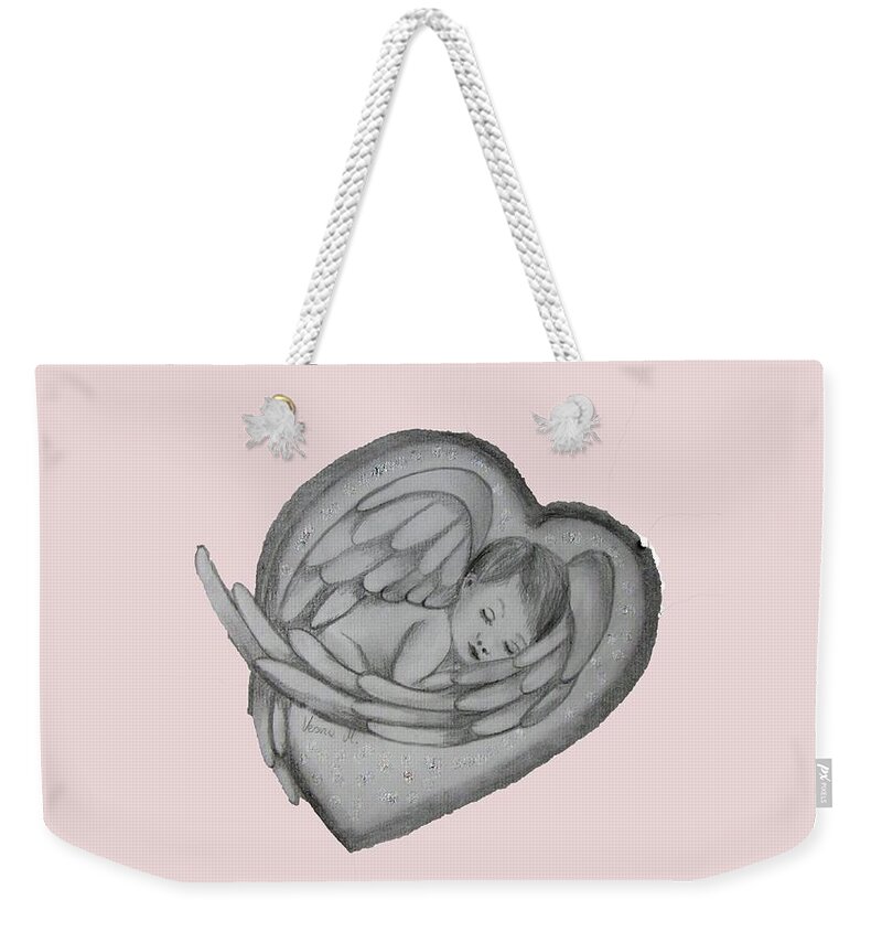  Baby Weekender Tote Bag featuring the digital art baby Angel by Vesna Martinjak