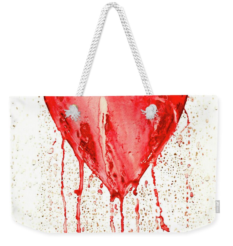 Bleeding Weekender Tote Bag featuring the painting Broken Heart - Bleeding Heart by Michal Boubin