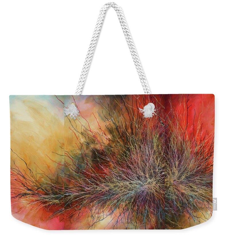 Abstract Weekender Tote Bag featuring the painting ' Destiny ' by Michael Lang