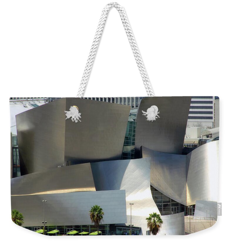 Disney Hall Weekender Tote Bag featuring the photograph @ Disney Hall, Los Angeles by Jim McCullaugh