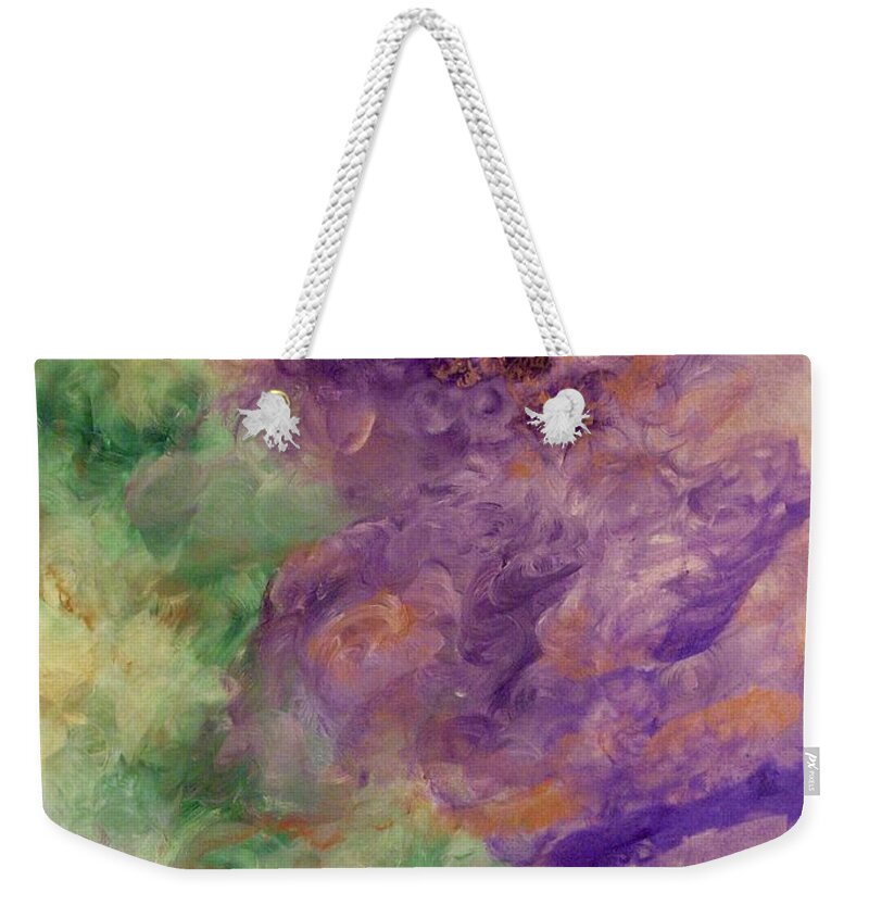 Emotion Weekender Tote Bag featuring the painting Love is The Moving Energy of the Universe by Kenlynn Schroeder