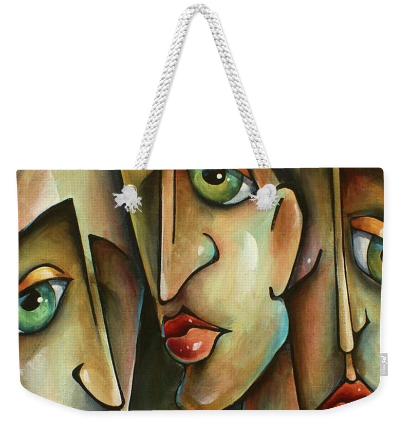 Urban Weekender Tote Bag featuring the painting ' Together ' by Michael Lang