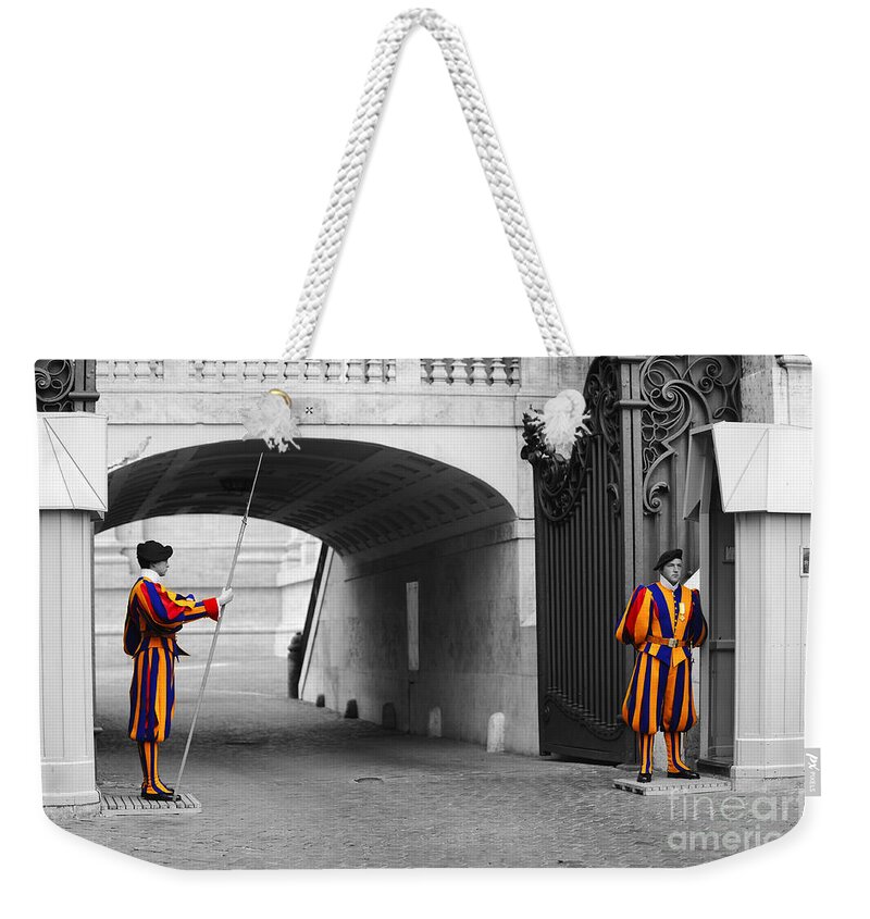 Swiss Guard Weekender Tote Bag featuring the photograph Vatican Swiss Guard by Stefano Senise