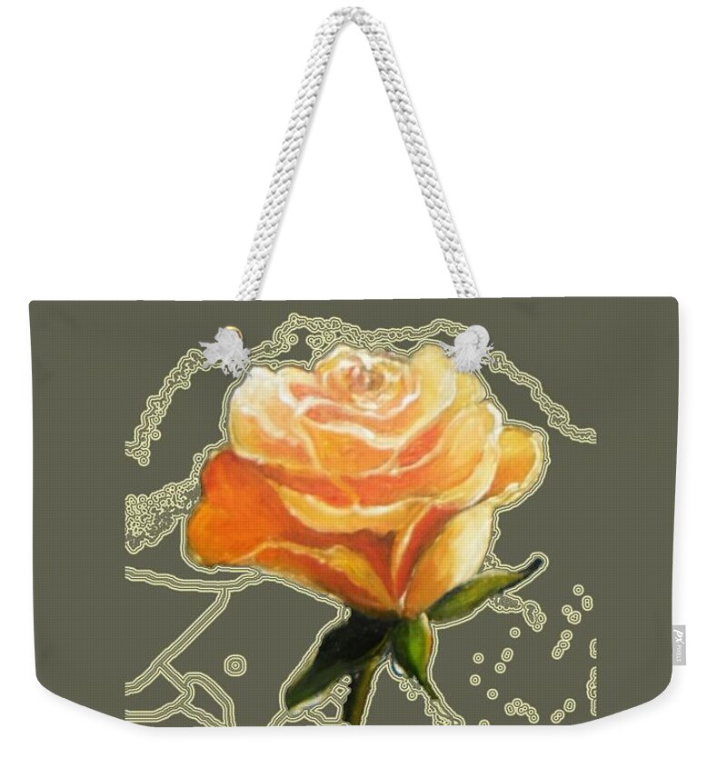  Weekender Tote Bag featuring the painting Yellow Roses by Vesna Martinjak