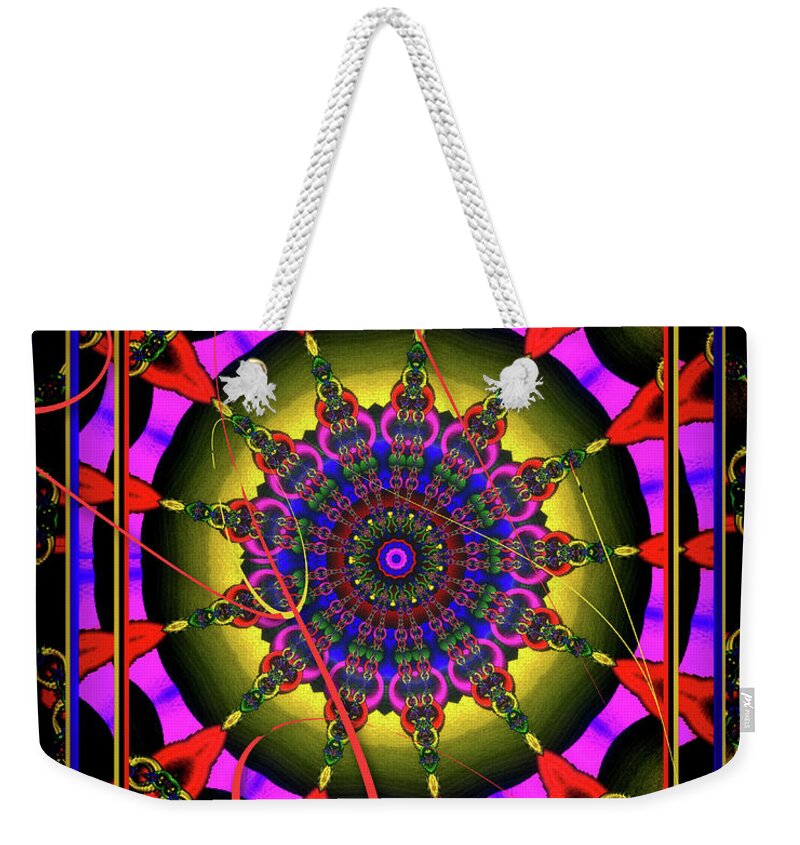 Mandala Weekender Tote Bag featuring the digital art 002 - Mandala by Mimulux Patricia No