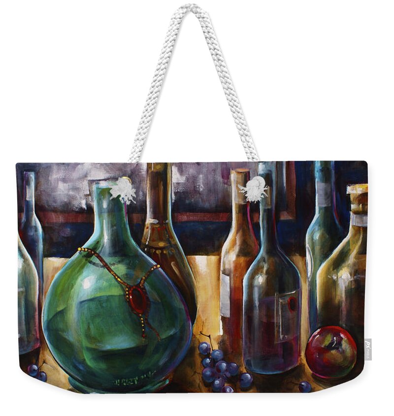 Still Life Weekender Tote Bag featuring the painting ' Choices ' by Michael Lang