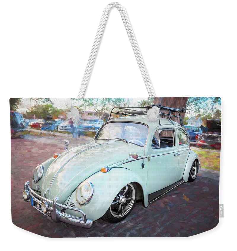 1960's Beetle Weekender Tote Bag featuring the photograph 1963 Volkswagen Beetle VW Bug by Rich Franco