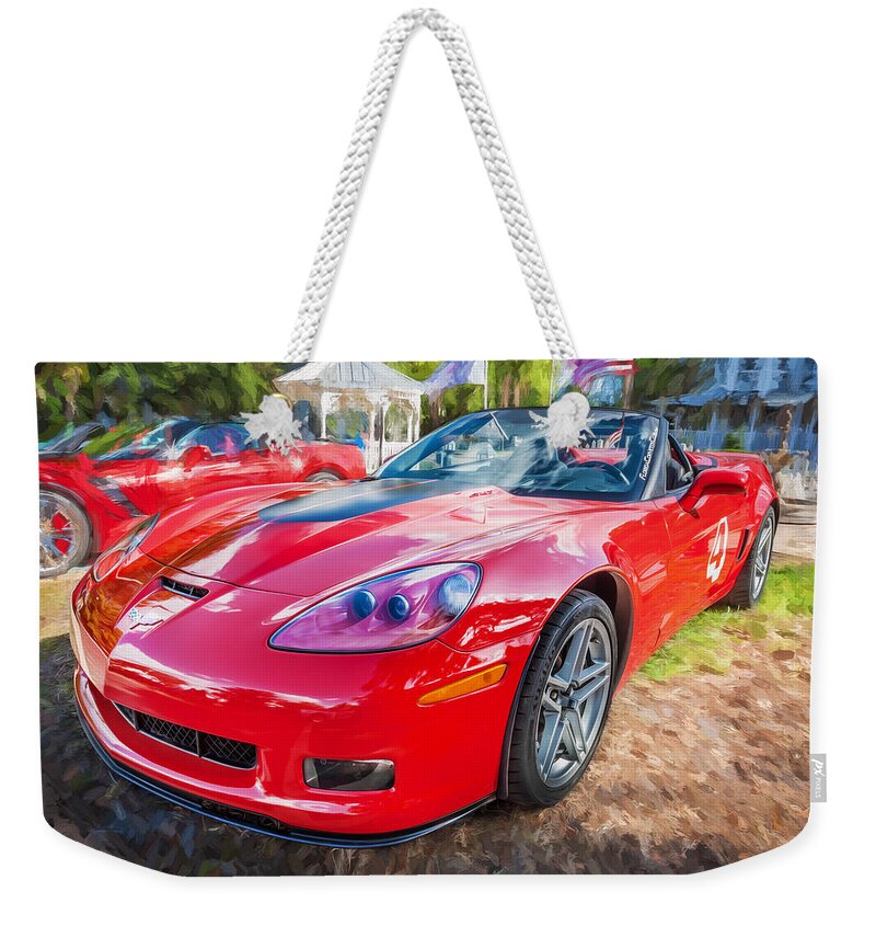 2013 Corvette Weekender Tote Bag featuring the photograph 2013 Chevrolet Corvette Z06 Painted BW #1 by Rich Franco