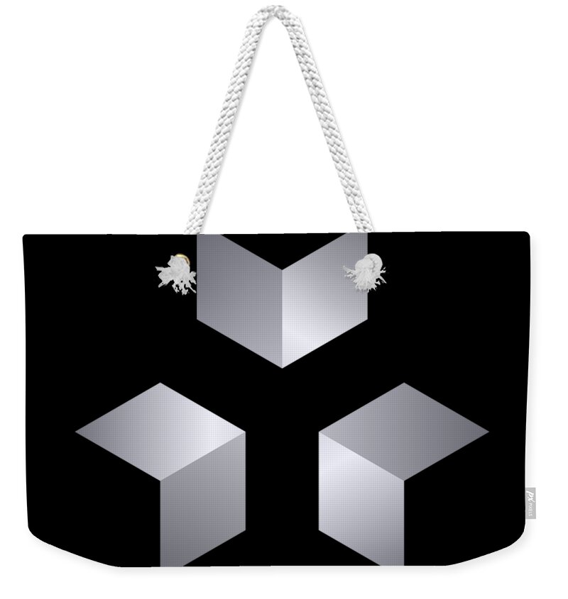 Pattern Weekender Tote Bag featuring the digital art 3 Cubes by Pelo Blanco Photo