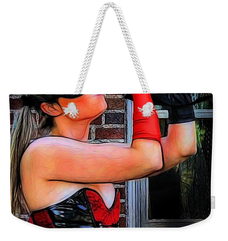 Harlequin Weekender Tote Bag featuring the photograph A Harlequin Moment #1 by Jon Volden