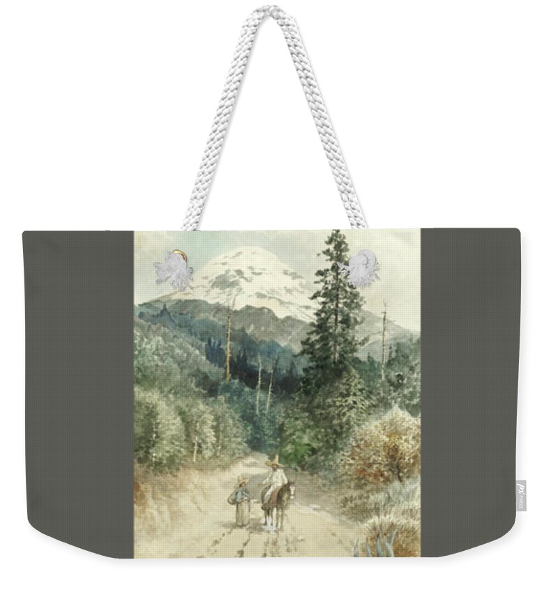August LÖhr (german Weekender Tote Bag featuring the painting A view of Popocatepetl by MotionAge Designs