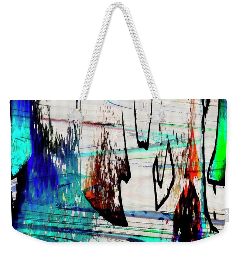 Abstract Weekender Tote Bag featuring the painting Abstract 1001 by Gerlinde Keating - Galleria GK Keating Associates Inc