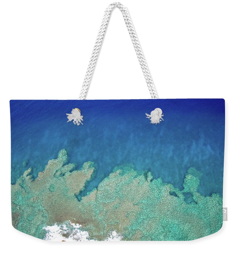 Aerial Weekender Tote Bag featuring the photograph Abstract Aerial Reef by Denise Bird