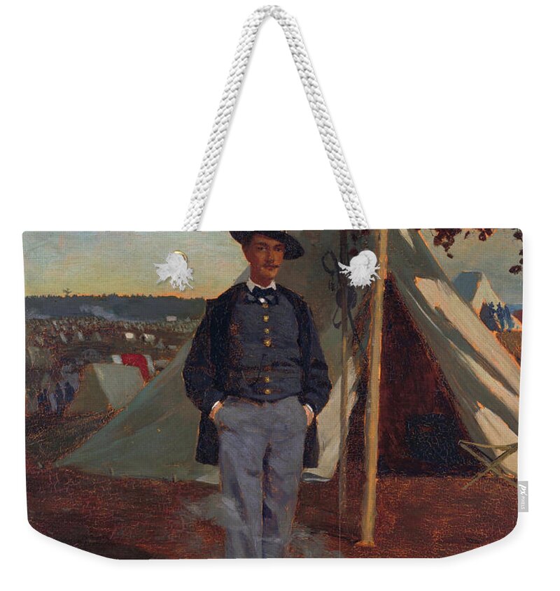 Winslow Homer Weekender Tote Bag featuring the painting Albert Post by Winslow Homer