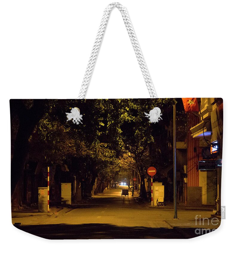 Vietnam Weekender Tote Bag featuring the photograph 1 am Streets of Hanoi Quiet by Chuck Kuhn
