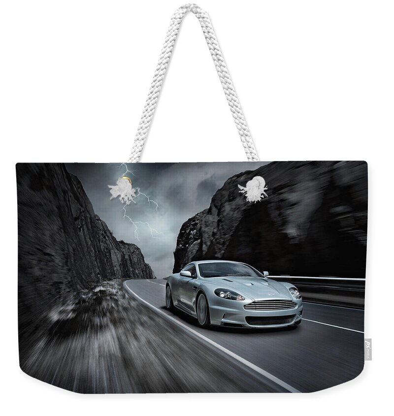 Aston Martin Dbs Weekender Tote Bag featuring the photograph Aston Martin DBS #1 by Jackie Russo