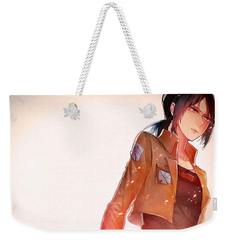 Attack On Titan Weekender Tote Bag featuring the digital art Attack On Titan #1 by Maye Loeser