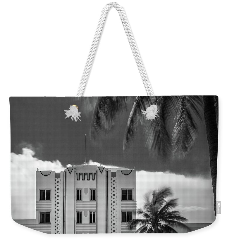 Art Deco Weekender Tote Bag featuring the photograph Beacon Hotel Miami by Doug Sturgess