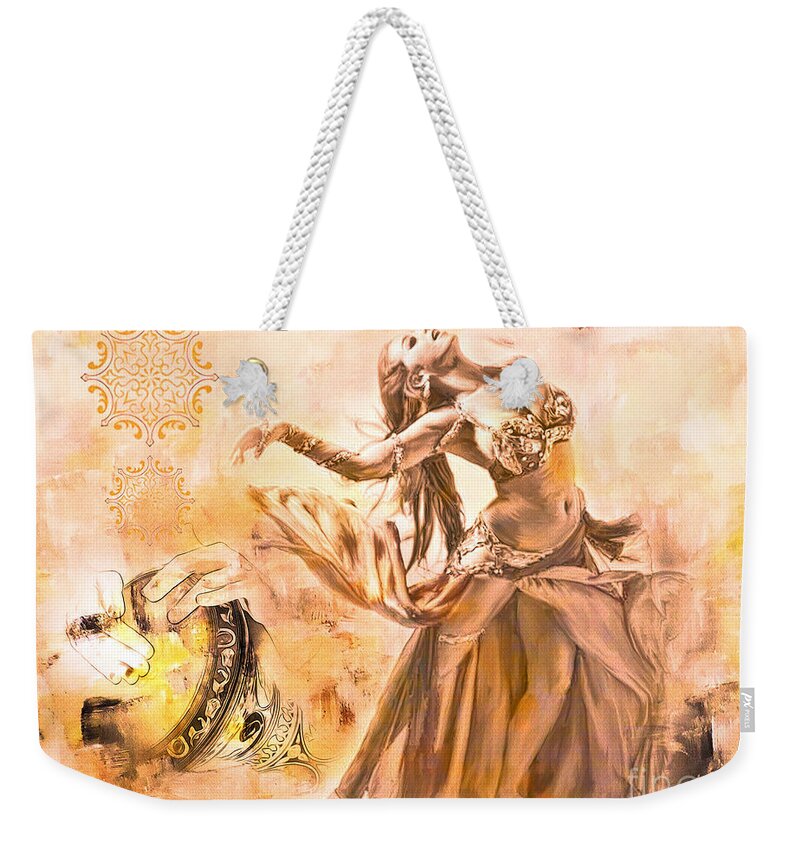 Arabian Weekender Tote Bag featuring the painting Belly Dance by Gull G