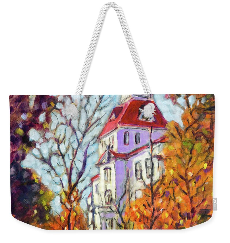 Benton County Courthouse Weekender Tote Bag featuring the painting Benton County Courthouse by Mike Bergen