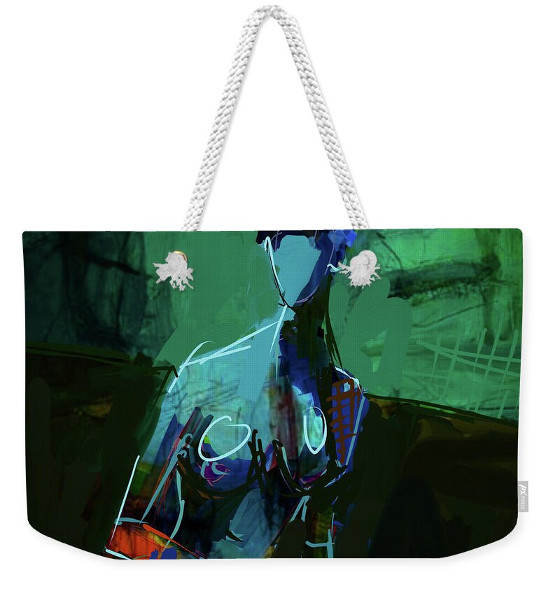 Figure Weekender Tote Bag featuring the digital art Blue #1 by Jim Vance