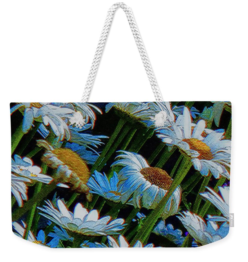 Summer Weekender Tote Bag featuring the digital art Blue Shadows #2 by Wild Thing