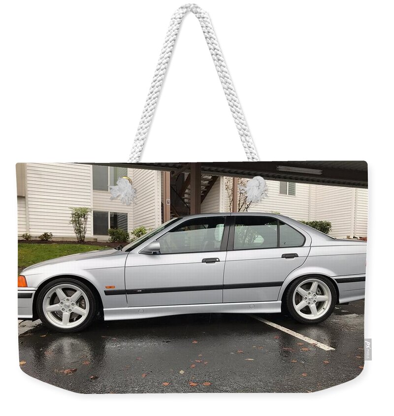 Bmw M3 Weekender Tote Bag featuring the photograph Bmw M3 #1 by Jackie Russo