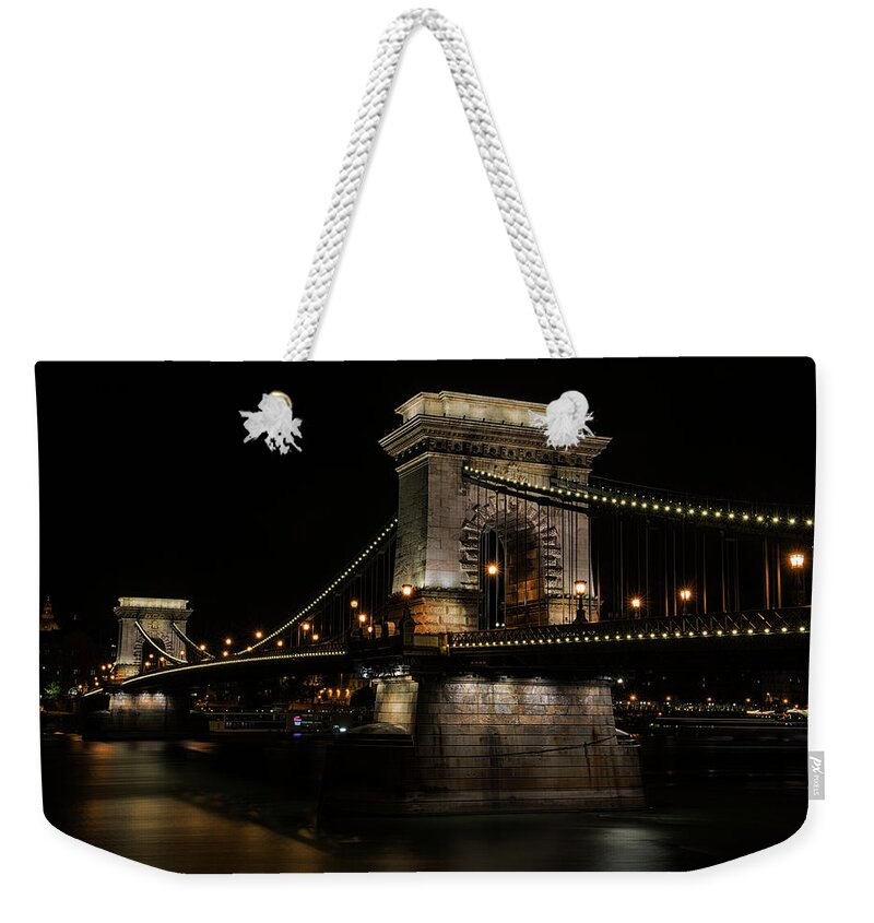 Tourism Weekender Tote Bag featuring the photograph Budapest at night. #1 by Jaroslaw Blaminsky