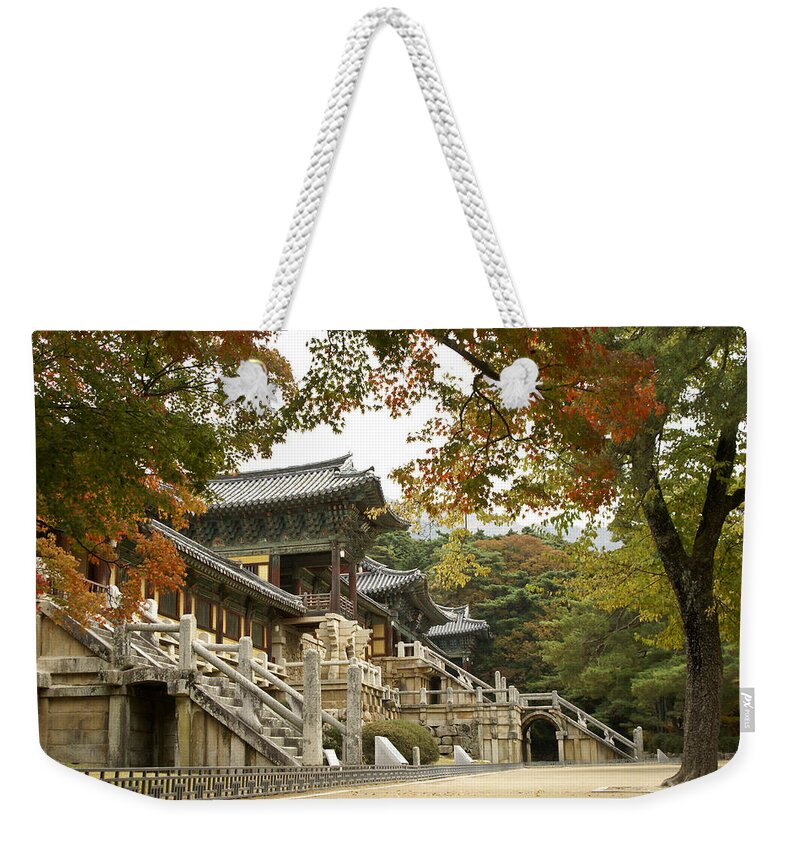 Korea Weekender Tote Bag featuring the photograph Bulguksa Buddhist Temple by Michele Burgess