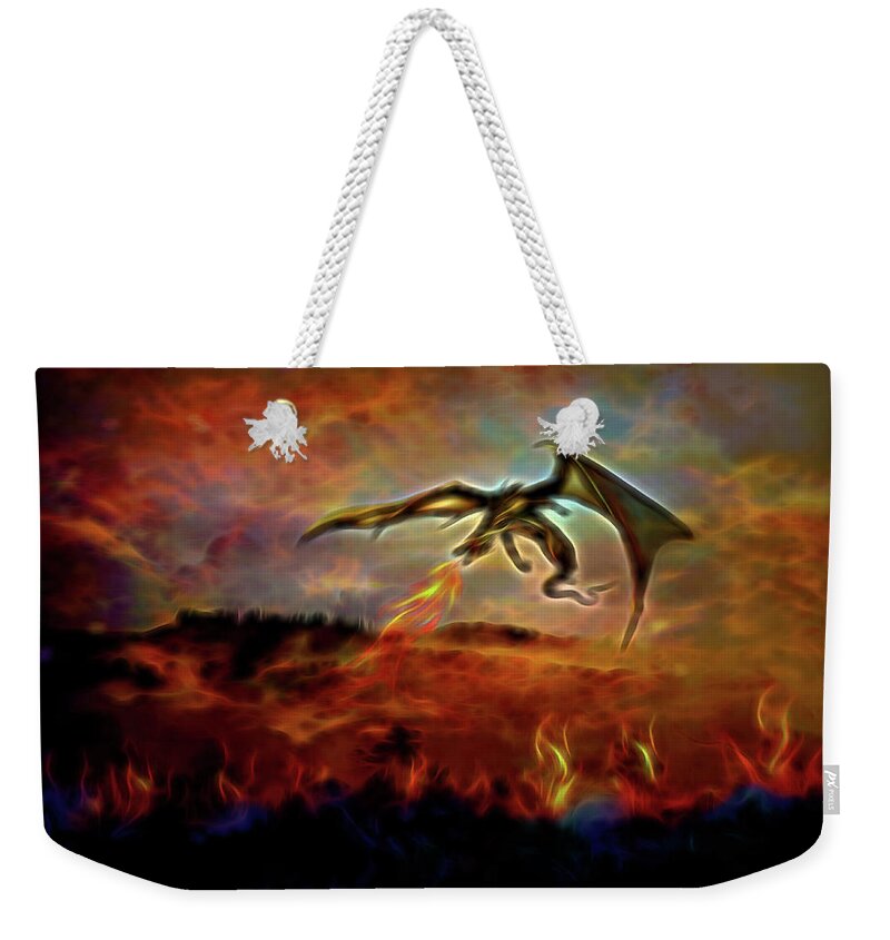 Game Of Thrones Dragons Weekender Tote Bag featuring the digital art Burn them all by Lilia D