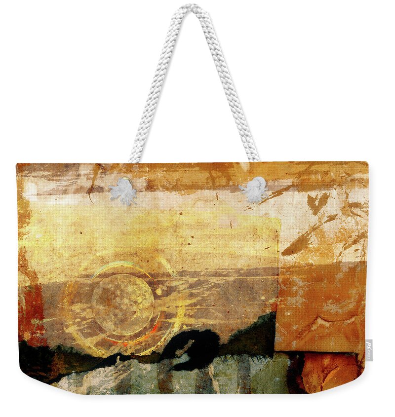 Southwest Weekender Tote Bag featuring the mixed media Canyon Walls #1 by Carol Leigh