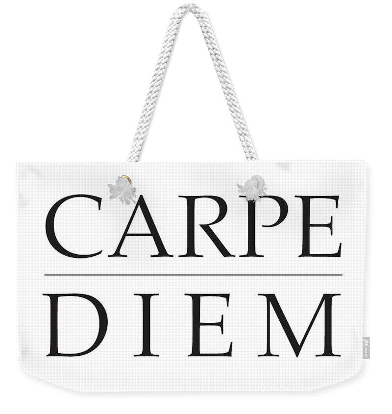 Carpe Diem Weekender Tote Bag featuring the mixed media Carpe Diem - Seize the Day #2 by Studio Grafiikka
