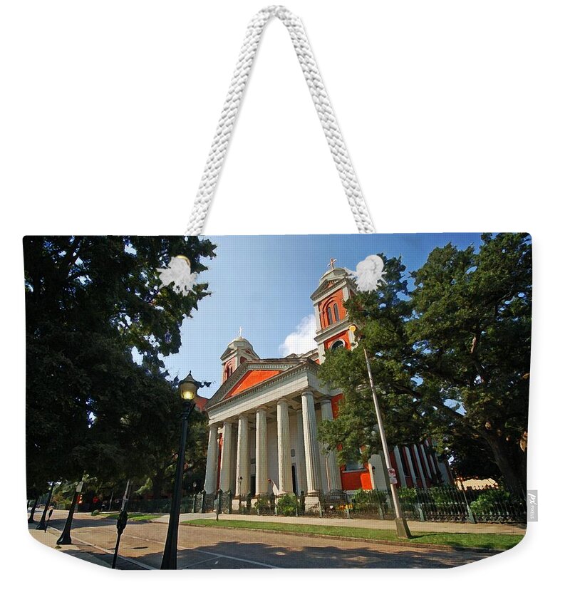 Mobile Weekender Tote Bag featuring the digital art Cathedral Basilica of the Immaculate Conception #1 by Michael Thomas