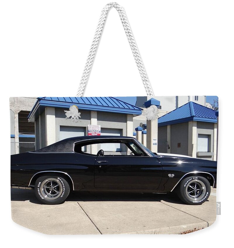 Chevrolet Chevelle Ss Weekender Tote Bag featuring the photograph Chevrolet Chevelle SS #1 by Jackie Russo