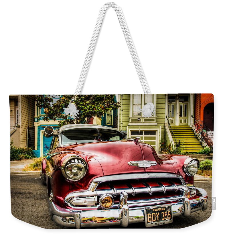 Chevrolet Weekender Tote Bag featuring the photograph Chevrolet #1 by Mariel Mcmeeking