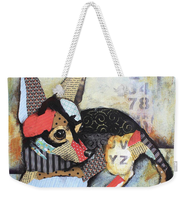 Chihuahua Weekender Tote Bag featuring the mixed media Chihuahua #1 by Patricia Lintner