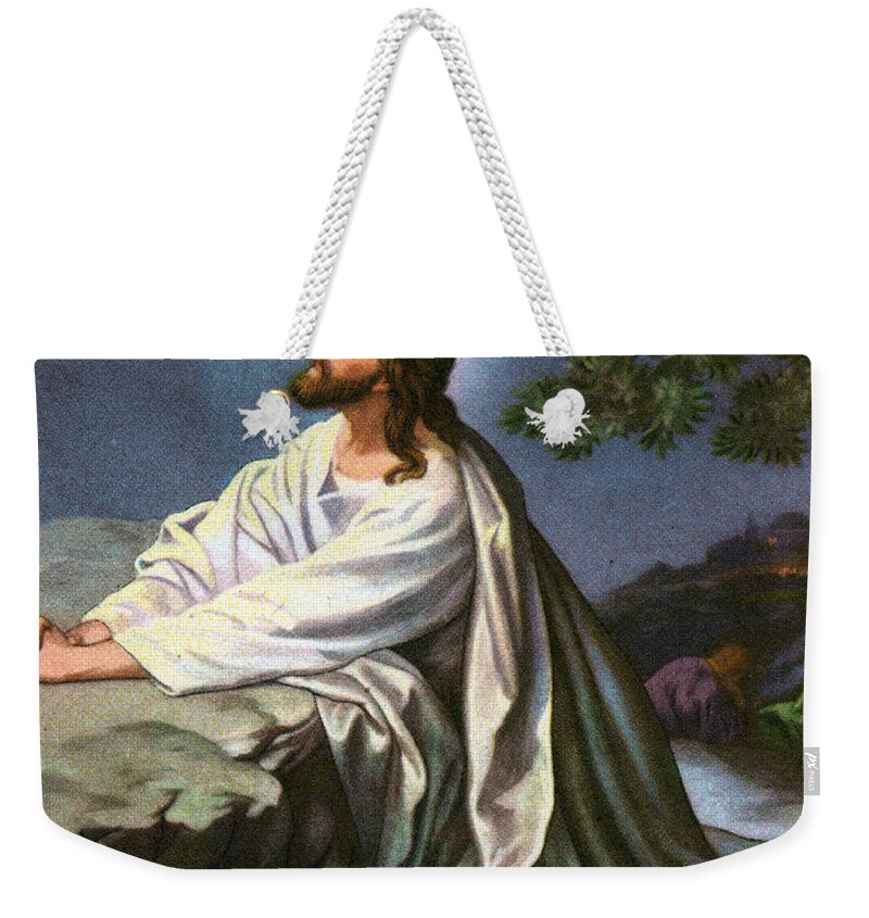 Garden Weekender Tote Bag featuring the painting Christ in the Garden of Gethsemane by Heinrich Hofmann