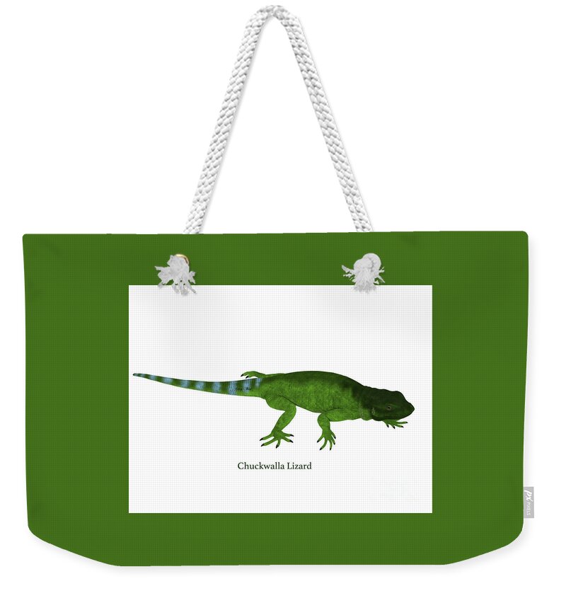 Chuckwalla Weekender Tote Bag featuring the digital art Chuckwalla Lizard Side Profile #1 by Corey Ford