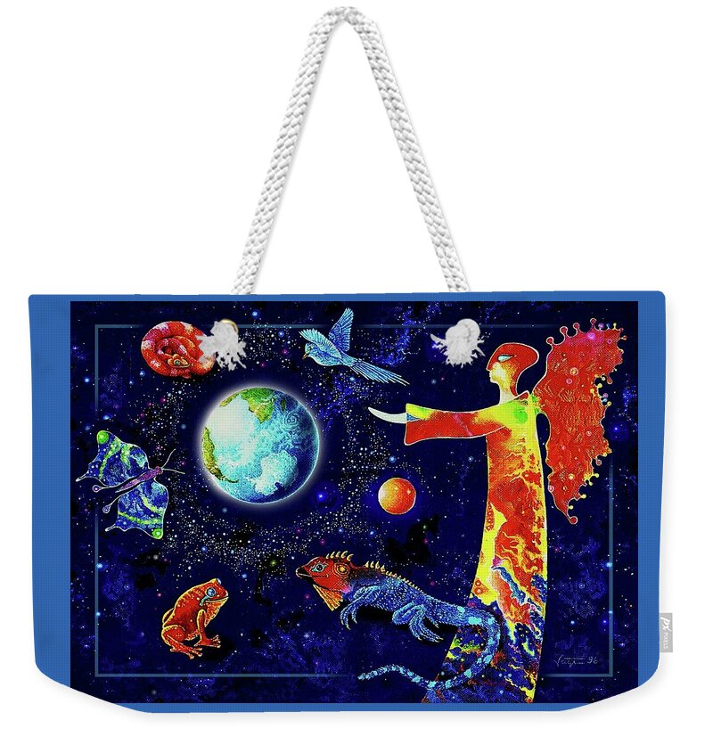 Circle Weekender Tote Bag featuring the painting CIRCLE of LIFE #2 by Hartmut Jager