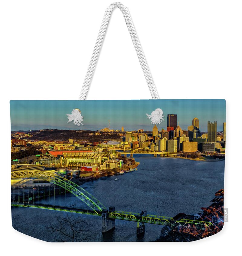 Pennsylvania Weekender Tote Bag featuring the photograph Cityscape #1 by Stewart Helberg
