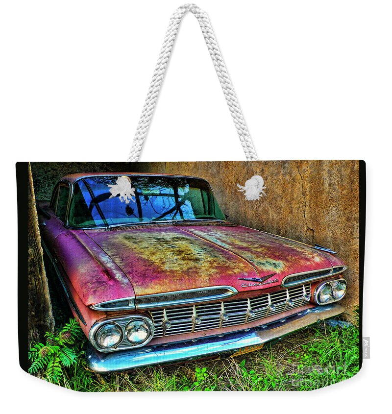 Chevrolet Weekender Tote Bag featuring the photograph Classic Chevy #1 by Charlene Mitchell